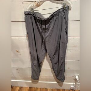 Women’s Nike Dri Fit XL jogger style loose pants, gray, GUC, zippers, casual